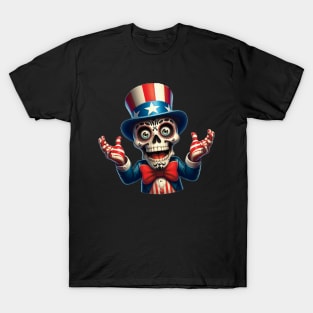 Sugar Skull Uncle Sam - Viva Independence, Day of the Dead Edition T-Shirt